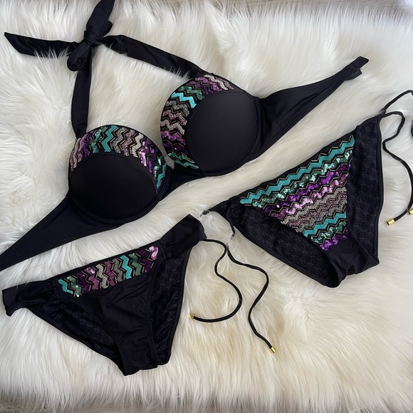 36C Vs Victoria’s Secret Jeweled Bombshell / Miraculous Adds-2Cups Bikini Swim - Picture 4 of 17